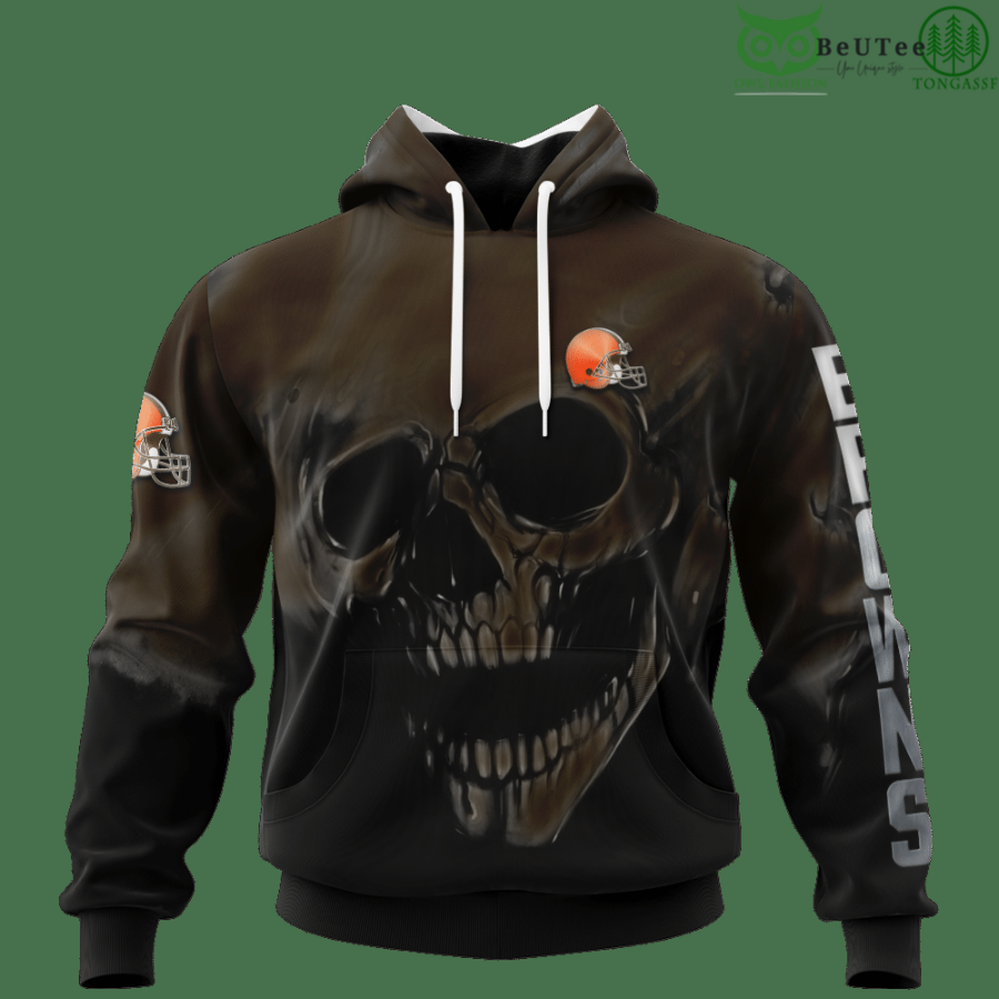 Browns Fading Skull American Football 3D hoodie Sweatshirt NFL