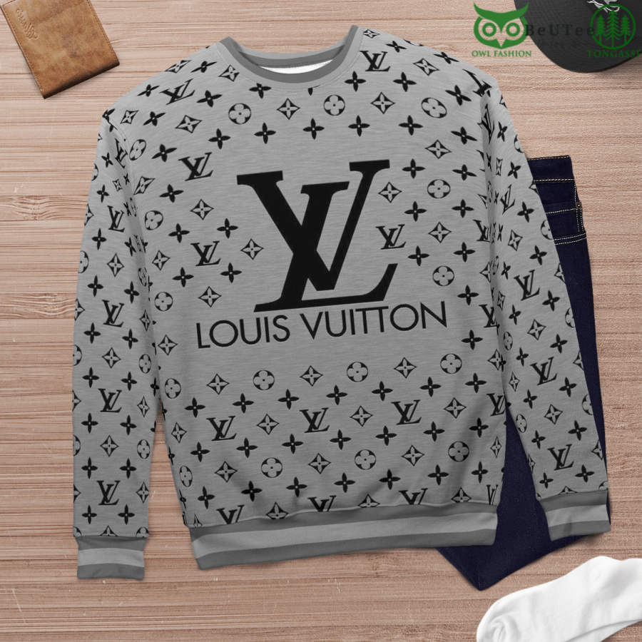 Louis Vuitton Orange Black 3D Ugly Sweater - Banantees