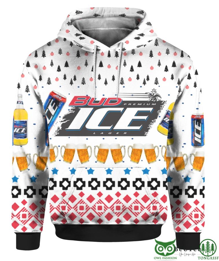 Bud Ice Beer 3D Print Ugly Christmas Sweater Hoodie