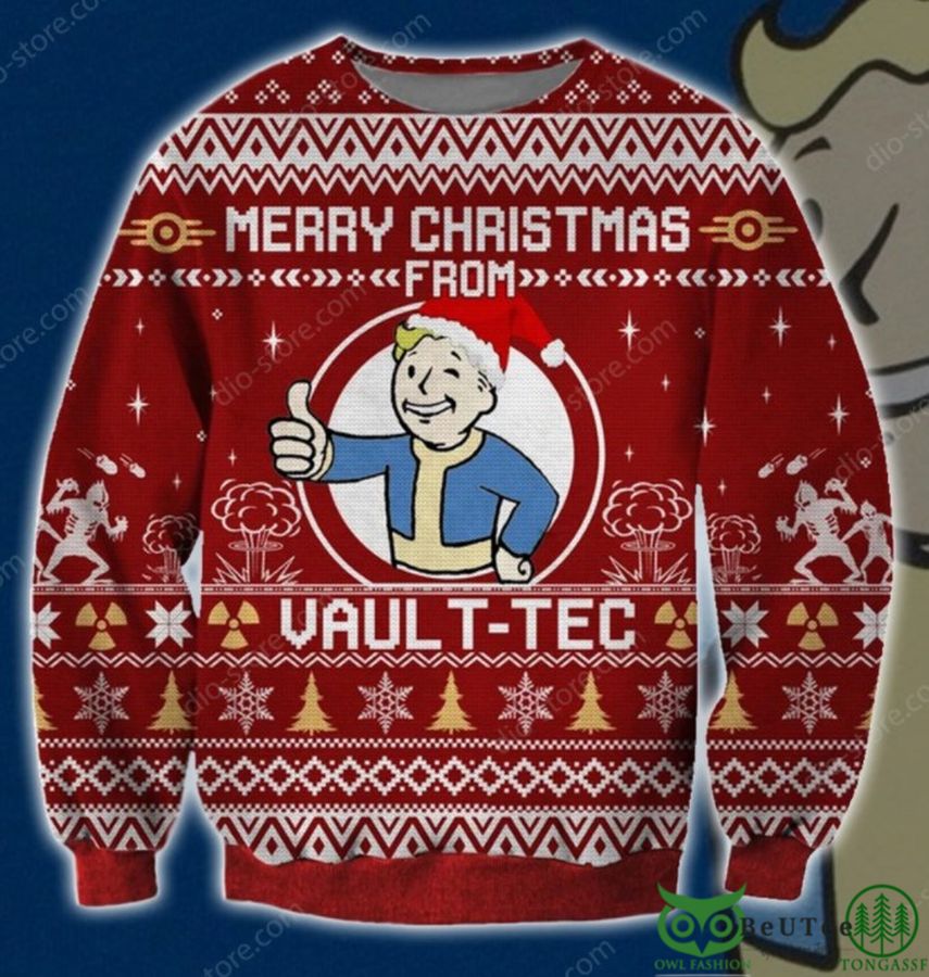 Merry Christmas From Vault Tec Pattern 3D Christmas Ugly Sweater