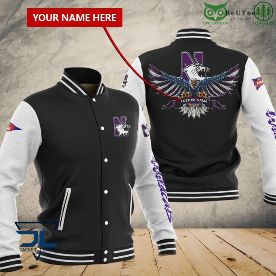 Northwestern Wildcats Football Personalized Personalized NCAA Athletics Champions Baseball Jacket