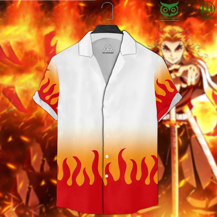 Rengoku Haori Kimono Demon Slayer Hawaiian Shirt