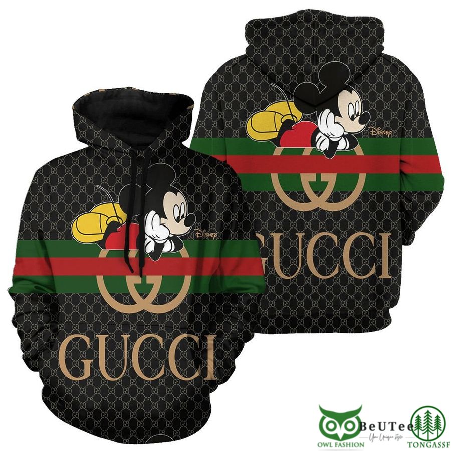 Luxury Gucci Mickey Mouse Vintage Web 3D Hoodie