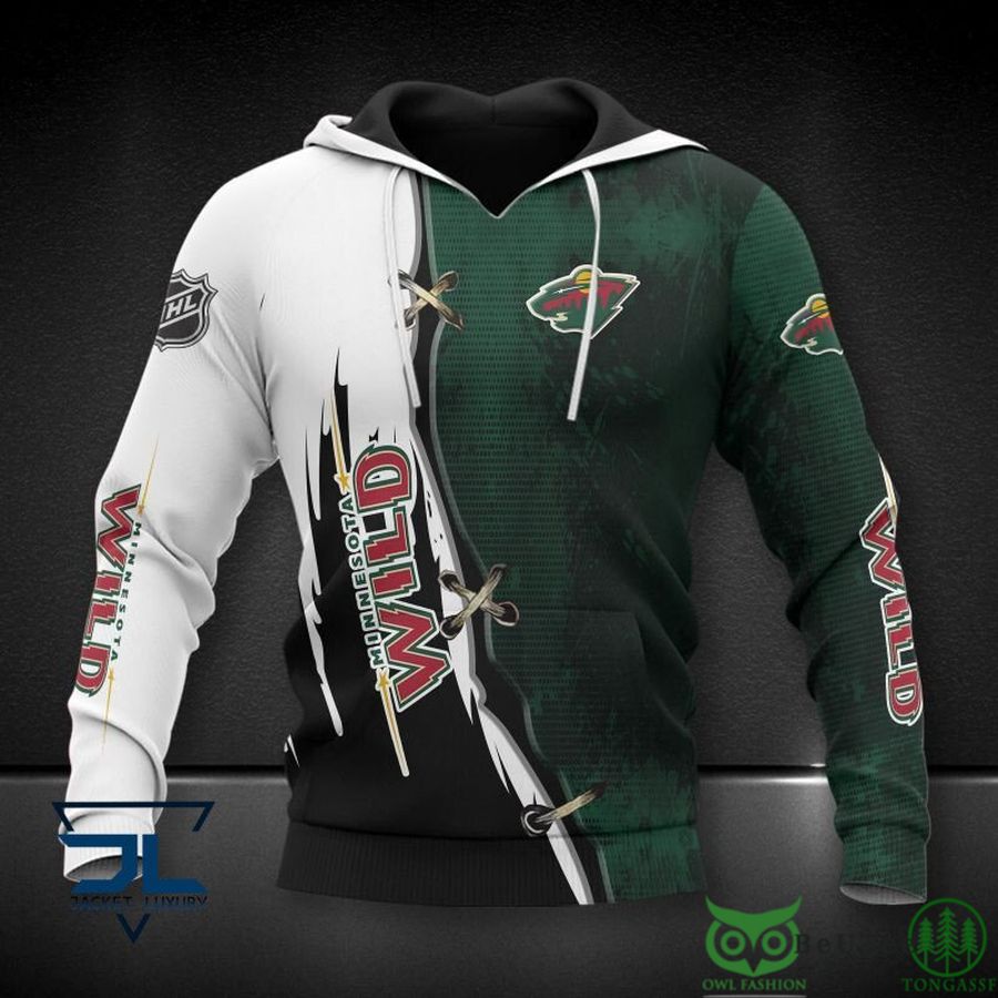 Minnesota Wild NHL Cross 3D Hoodie Sweatshirt Jacket