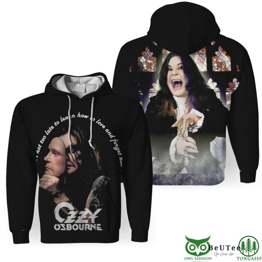 Ozzy Osbourne NOT TOO LATE TO LEARN HOW TO LOVE Hoodie 3d shirt