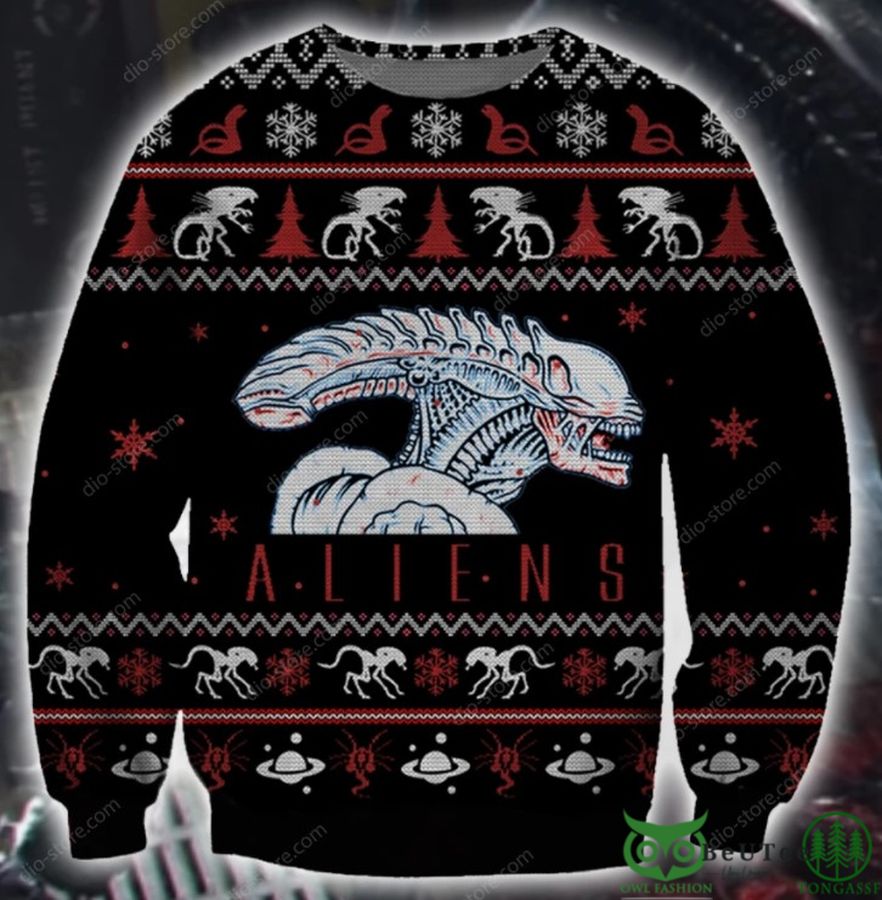 Alien Pattern 3D Christmas Ugly Sweater