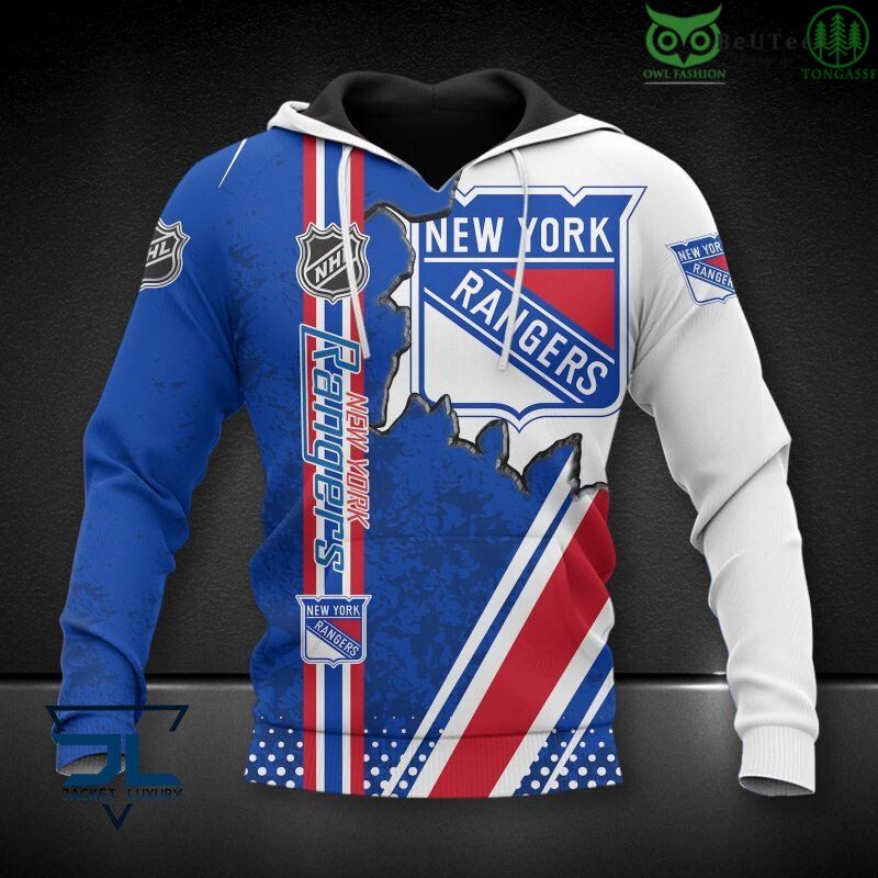 NHL New York Rangers Printed Hoodie Sweatshirt Tshirt Sporty Vibe 