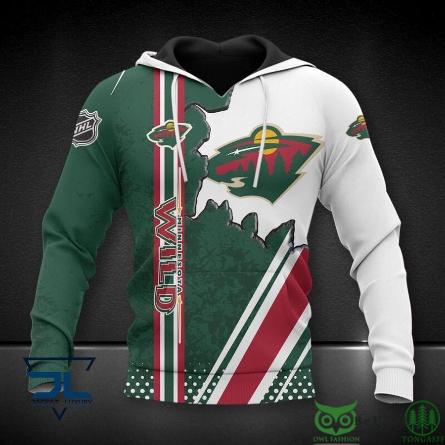 Minnesota Wild NHL Vertical Line 3D Hoodie Sweatshirt Jacket