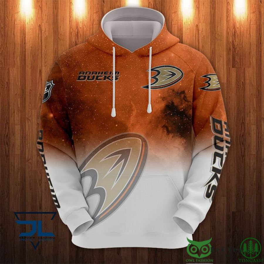 Anaheim Ducks NHL Gradient Galaxy 3D Hoodie Sweatshirt Jacket