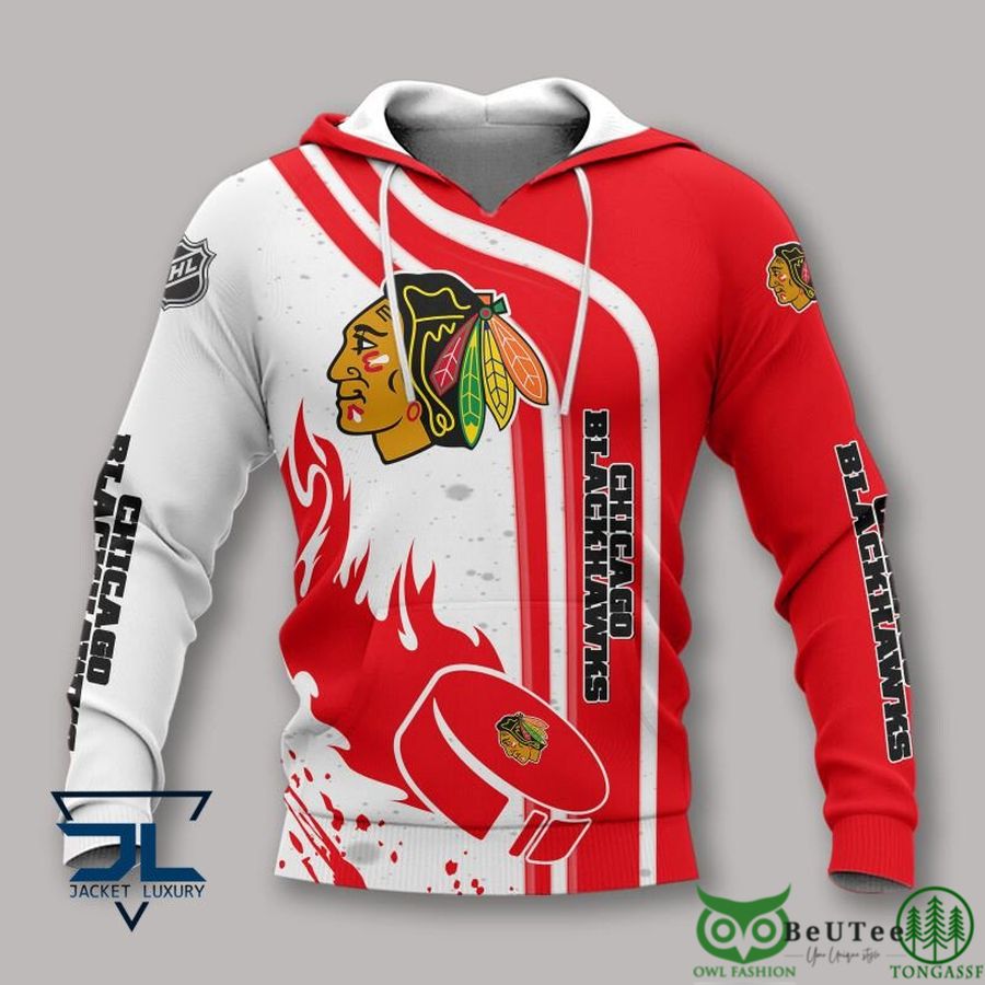 Chicago Blackhawks NHL Logo 3D Hoodie Sweatshirt Jacket