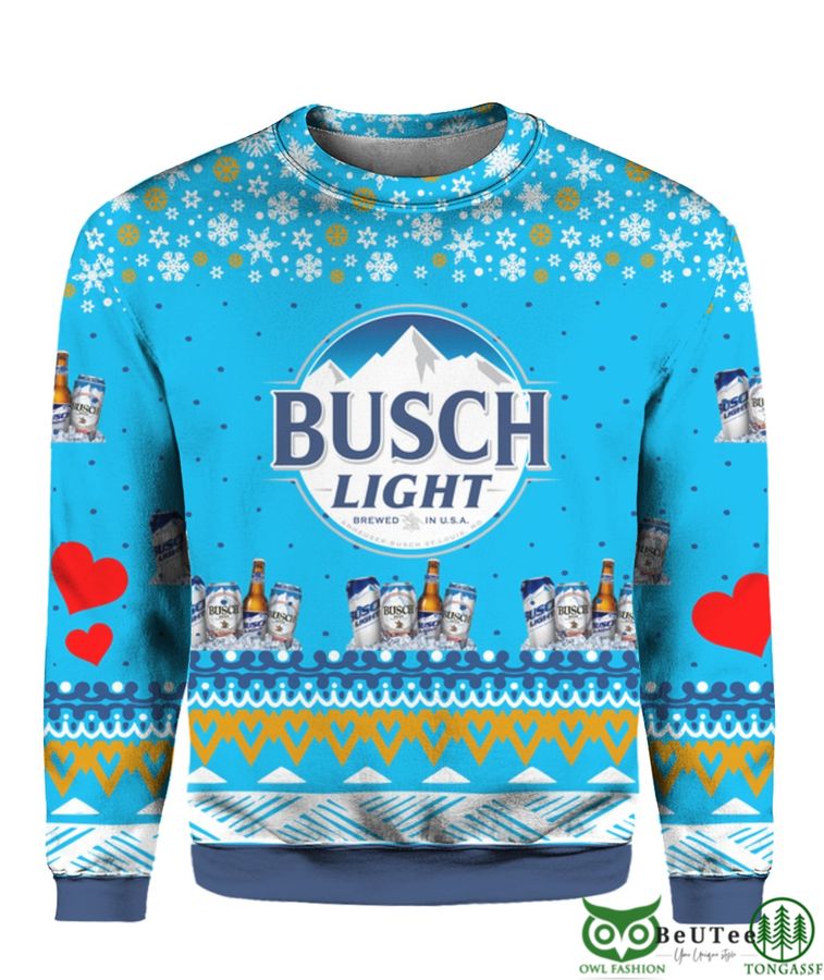 Busch Light Beer 3D Print Ugly Christmas Sweater Hoodie