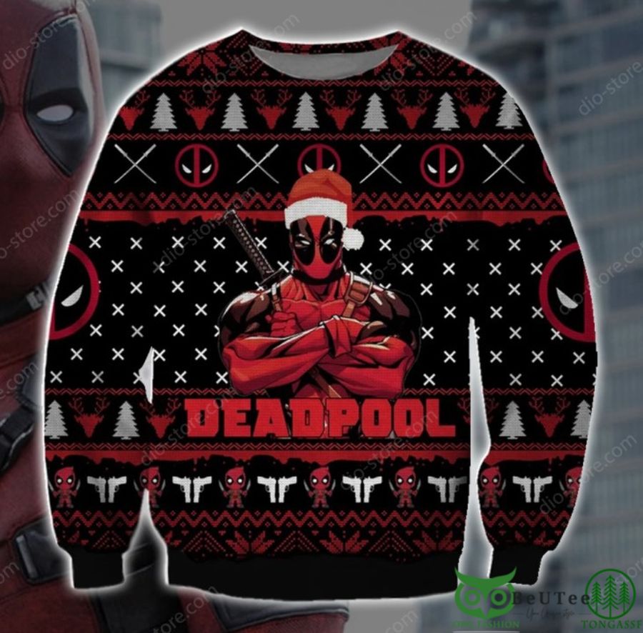 Deadpool Pattern 3D Christmas Ugly Sweater