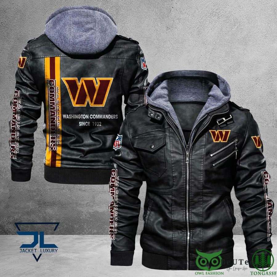 Washington Football Team Logo NFL Black 2D Leather Jacket