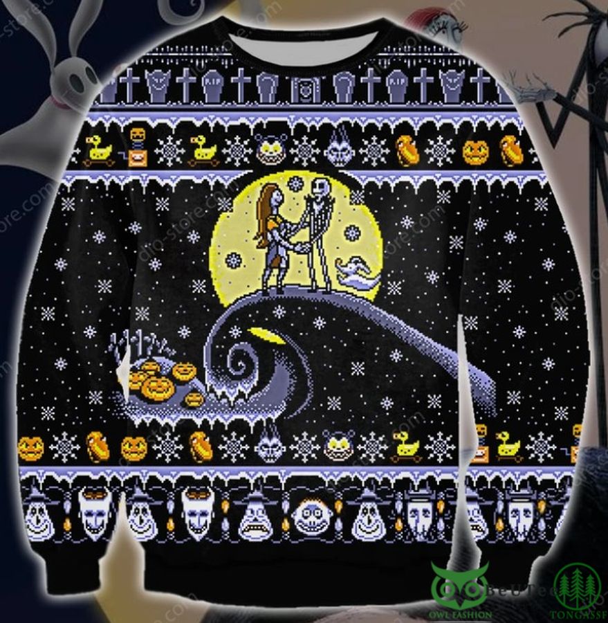 Sally And Jack 3D Christmas Ugly Sweater