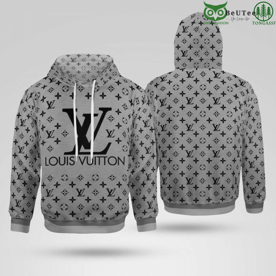 LV Louis Vuitton Paris Grey Premium 3D Hoodie