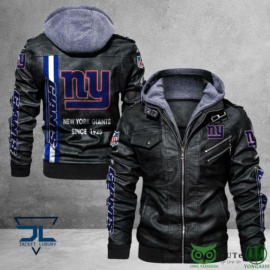 New York Giants Logo NFL Black 2D Leather Jacket