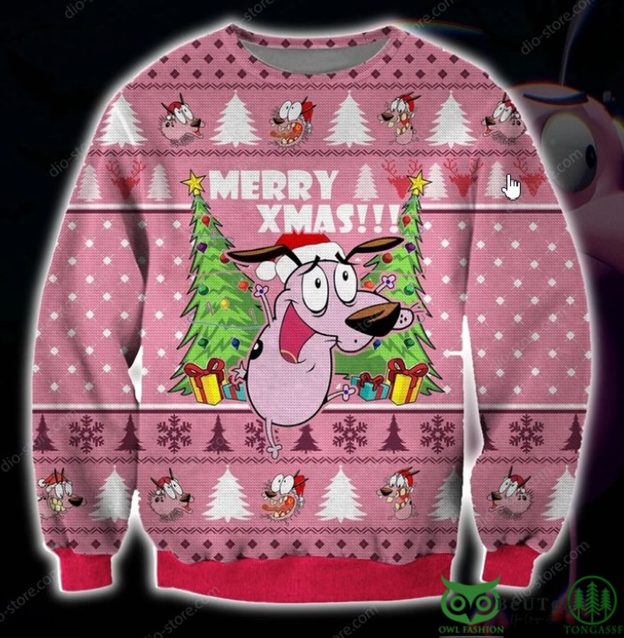 Cowardly Dog 3D Christmas Ugly Sweater