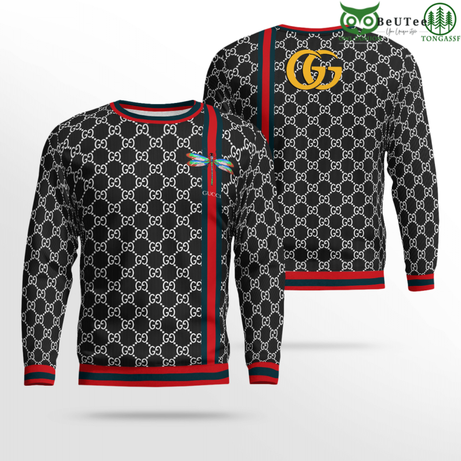 Limited Edition Gucci Monogram Dragonfly 3D Ugly Sweater