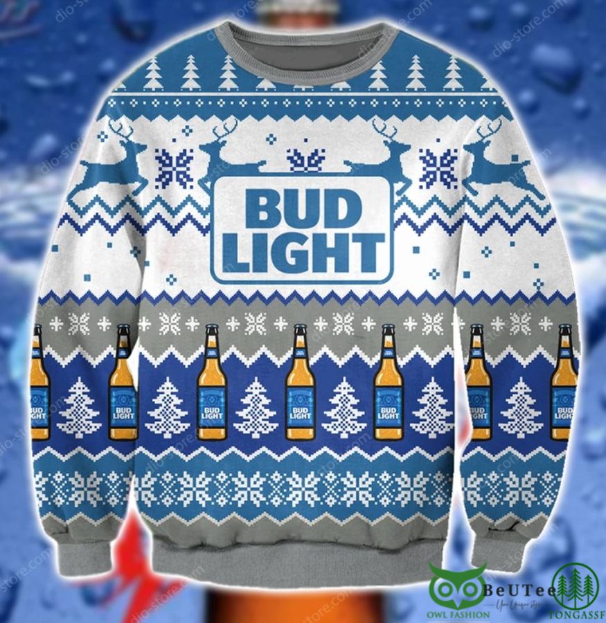 Bud Light Pattern 3D Christmas Ugly Sweater