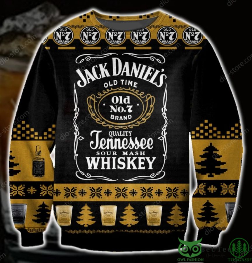 Jack Daniel's Tennessee Whiskey Pattern 3D Christmas Ugly Sweater
