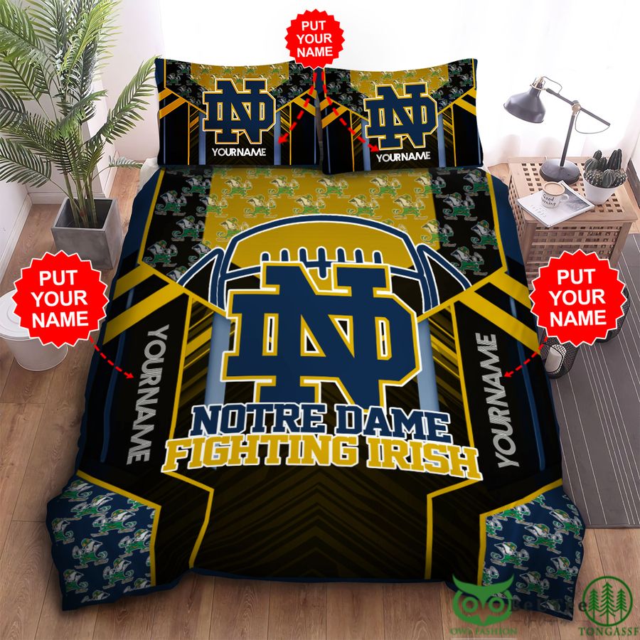 personalized notre dame fighting irish bedding set