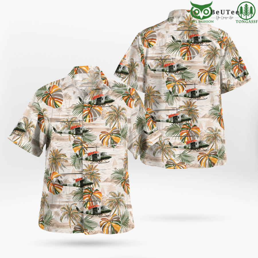 British Army Air Corps Bell 212 Helicopter MOD Hawaiian Shirt