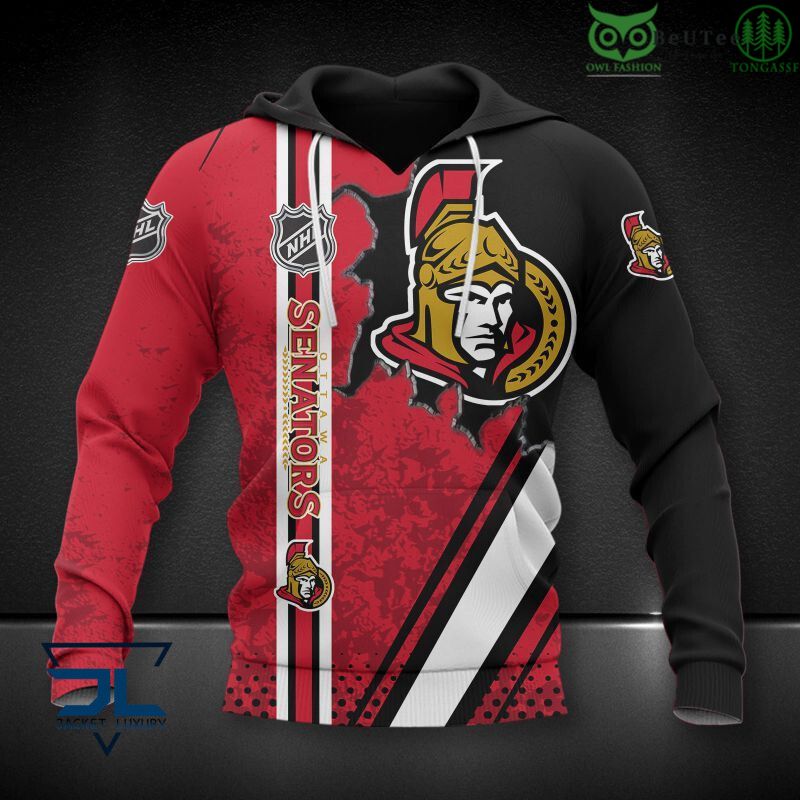 Ice Hockey Team Ottawa Senators Printed Hoodie Sweatshirt Tshirt