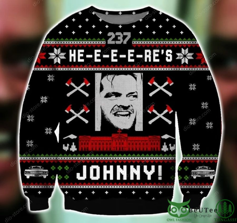 Here's Johnny 3D Christmas Ugly Sweater
