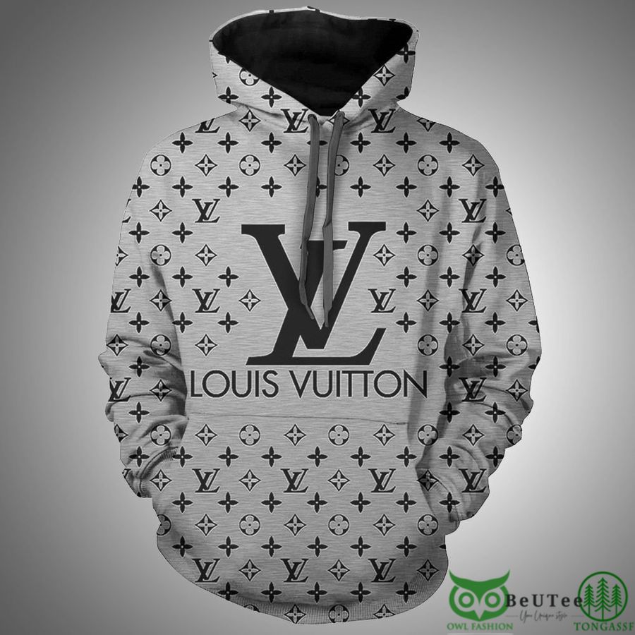 Luxury Louis Vuitton Gray Monogram Hoodie 