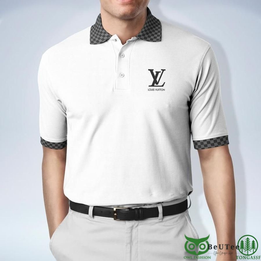 Limited LV Gray Checkered on Collar POLO SHIRT