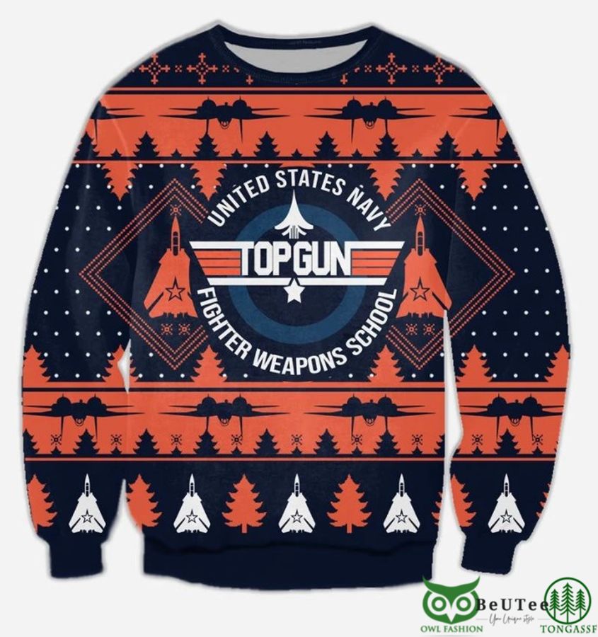 27 Top Gun Pattern 3D Christmas Ugly Sweater