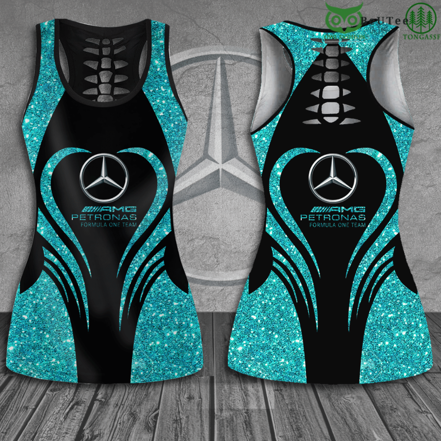 50 Formula 1 Mercedes Racing Team Hollow Tank Top And Leggings Sporty Vibe
