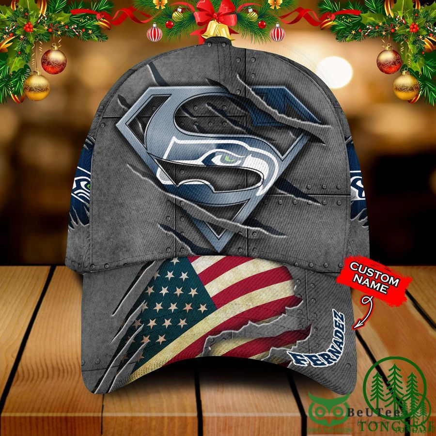 personalized superman seattle seahawks nfl classic cap