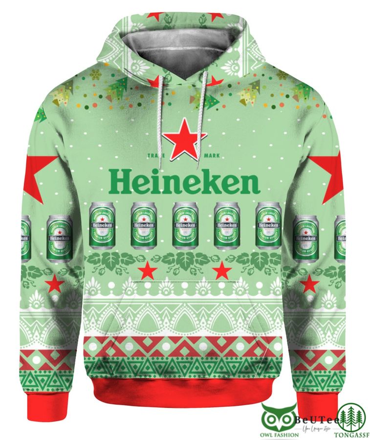 Heineken Beer 3D Print Ugly Christmas Sweater Hoodie