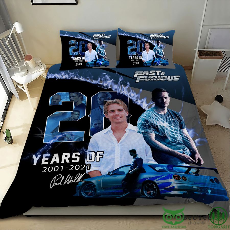 paul walker fast and furious limited edition blue bedding set