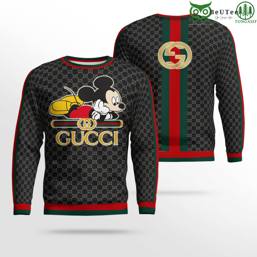 Limited Edition Gucci Mickey Mouse Big Logo Brand 3D Ugly Sweater