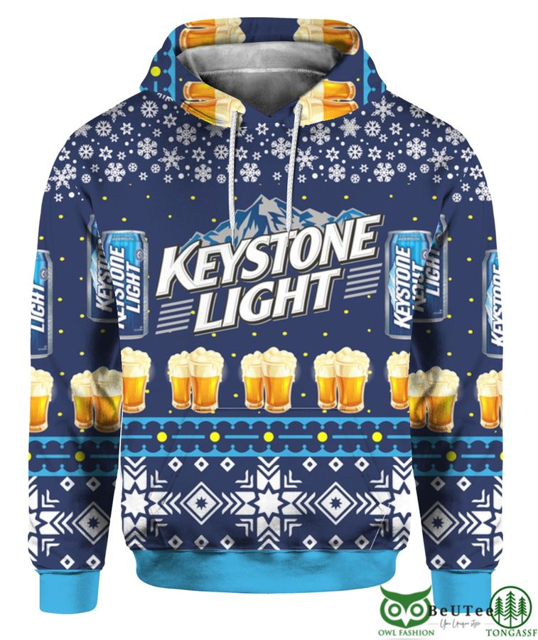 Keystone Light Beer 3D Print Ugly Christmas Hoodie