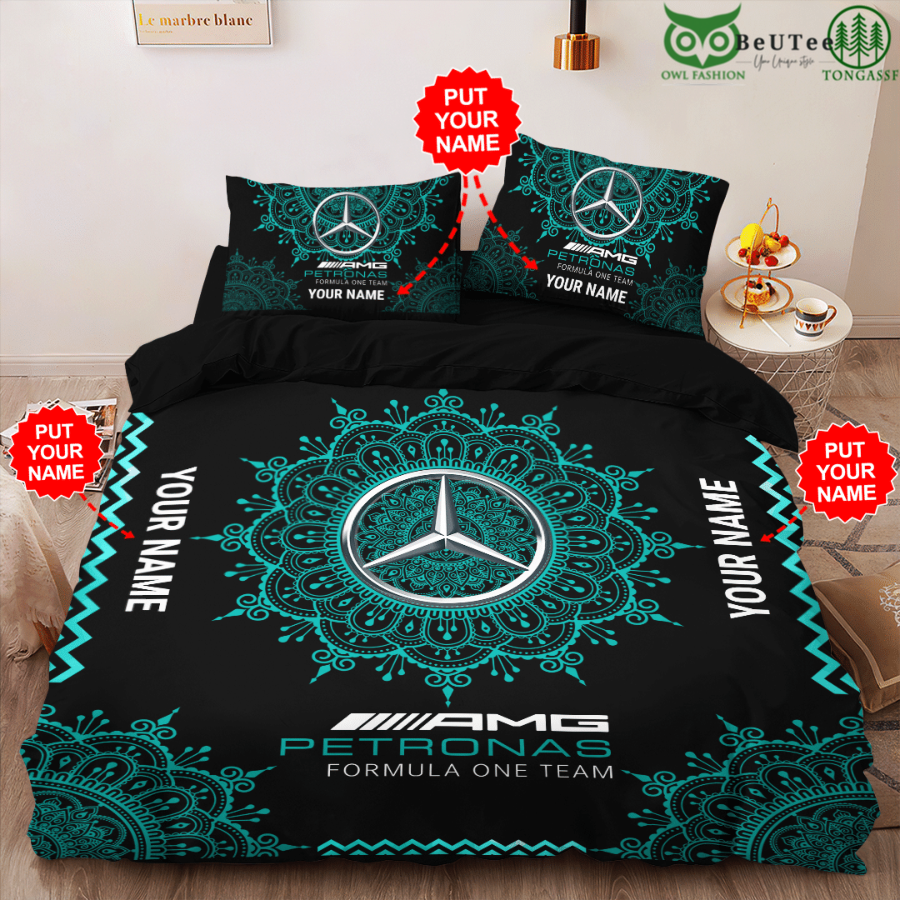 Mercedes Pattern Racing Formula 1 Petronas Personalized Bedding Set