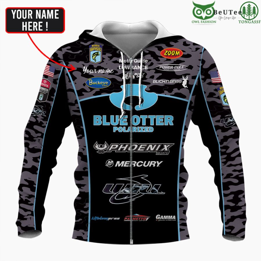 32 Blue Otter Tournament Custom Name 3D Hoodie Shirt