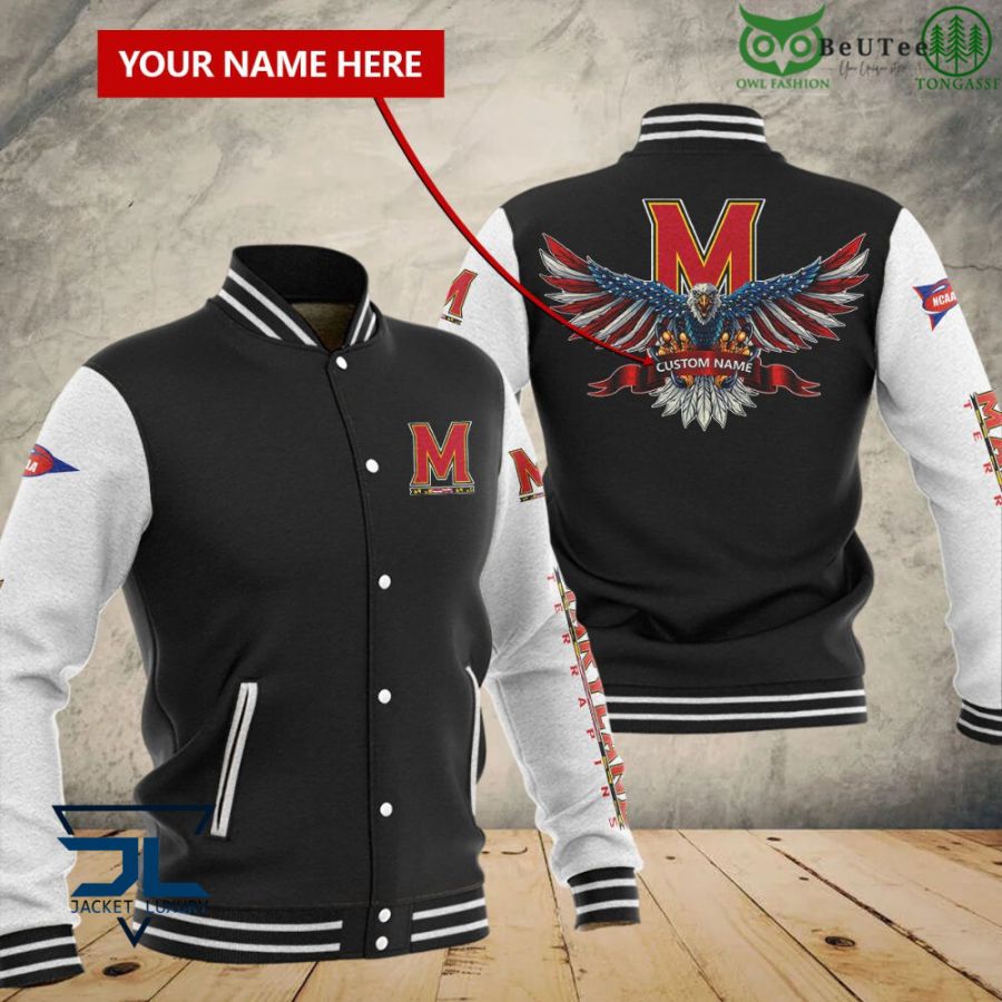 Maryland Terrapins Personalized NCAA Champions Baseball Varsity Jacket