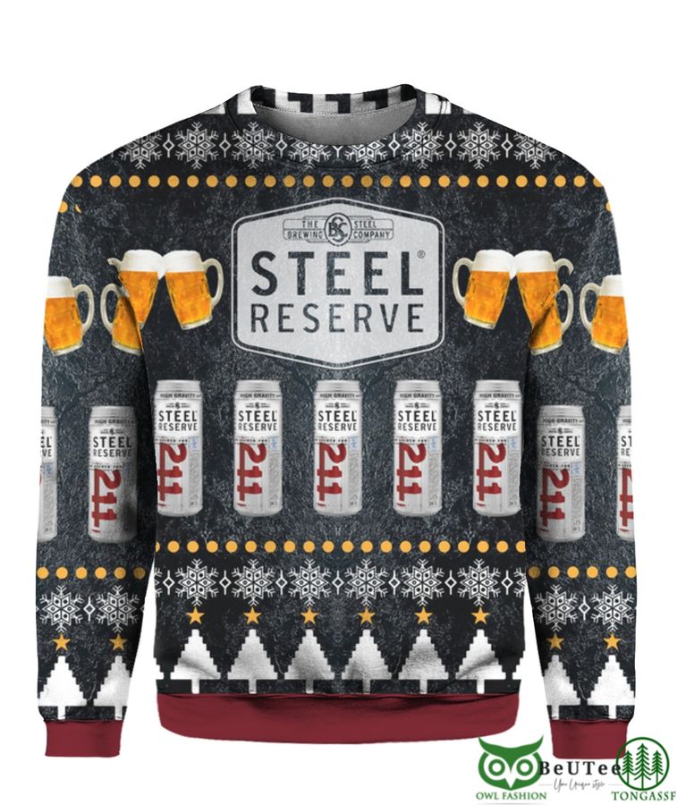 114 Steel Reserve Beer 3D Print Ugly Christmas Sweater Hoodie