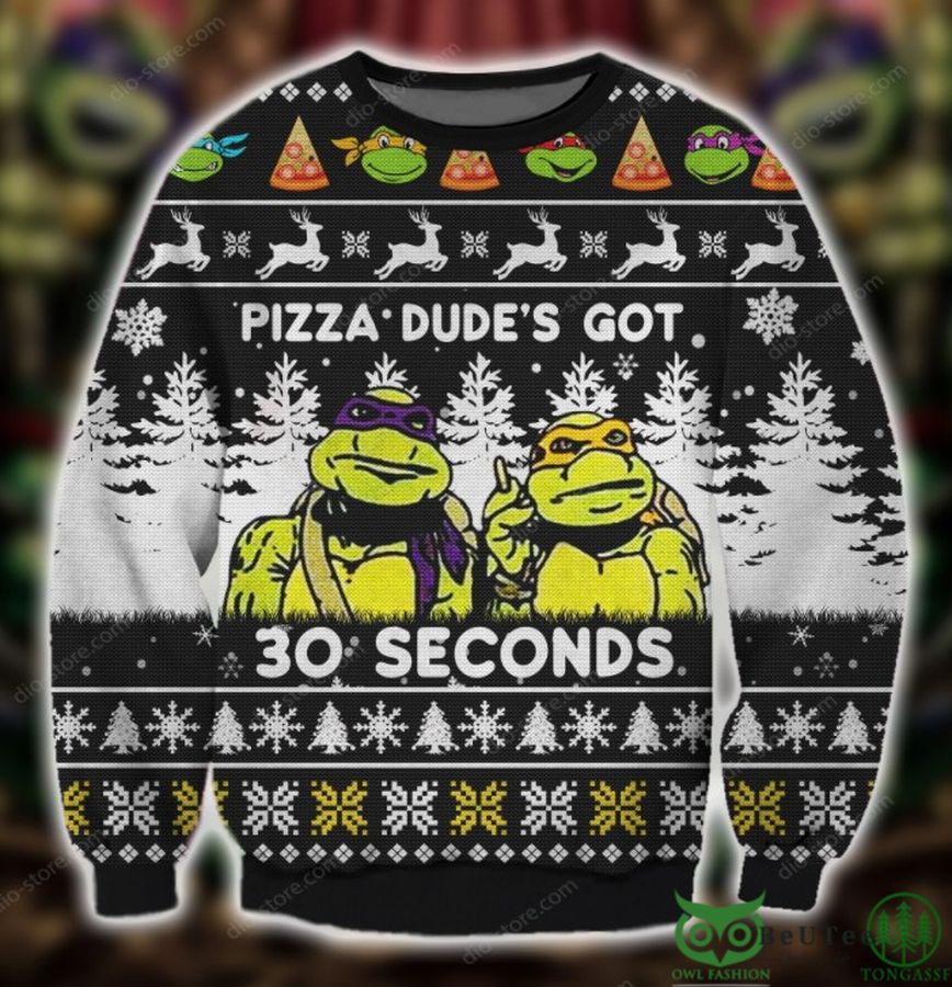 Pizza Dude's Got 30 Seconds Pattern 3D Christmas Ugly Sweater