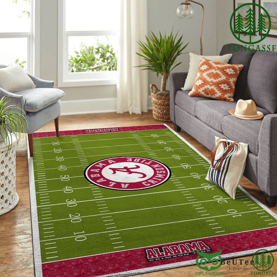 ncaa alabama crimson tide football field carpet rug area rug