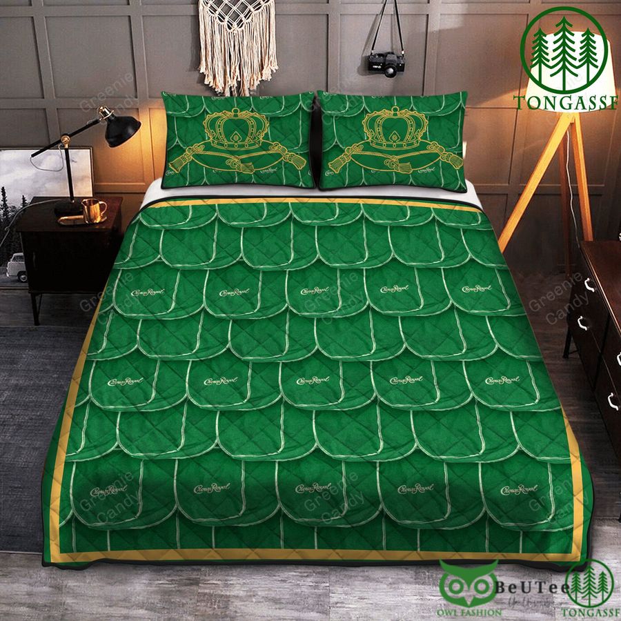 whiskey crown royal green apple quilt bedding set