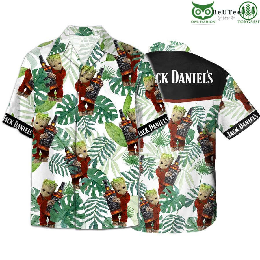 Groot Hug Jack Daniel's JD Hawaiian Shirt