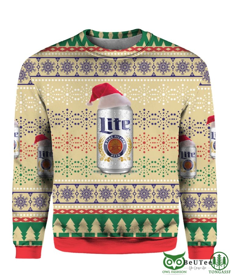 Miller Lite Beer Drink 3D Print Ugly Christmas Sweater Hoodie