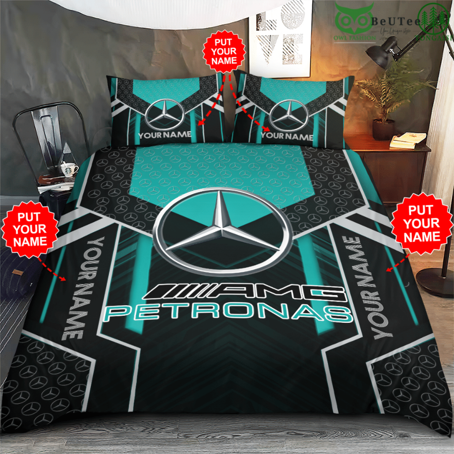 AMG Mercedes Benz Racing Formula 1 Personalized Bedding Set
