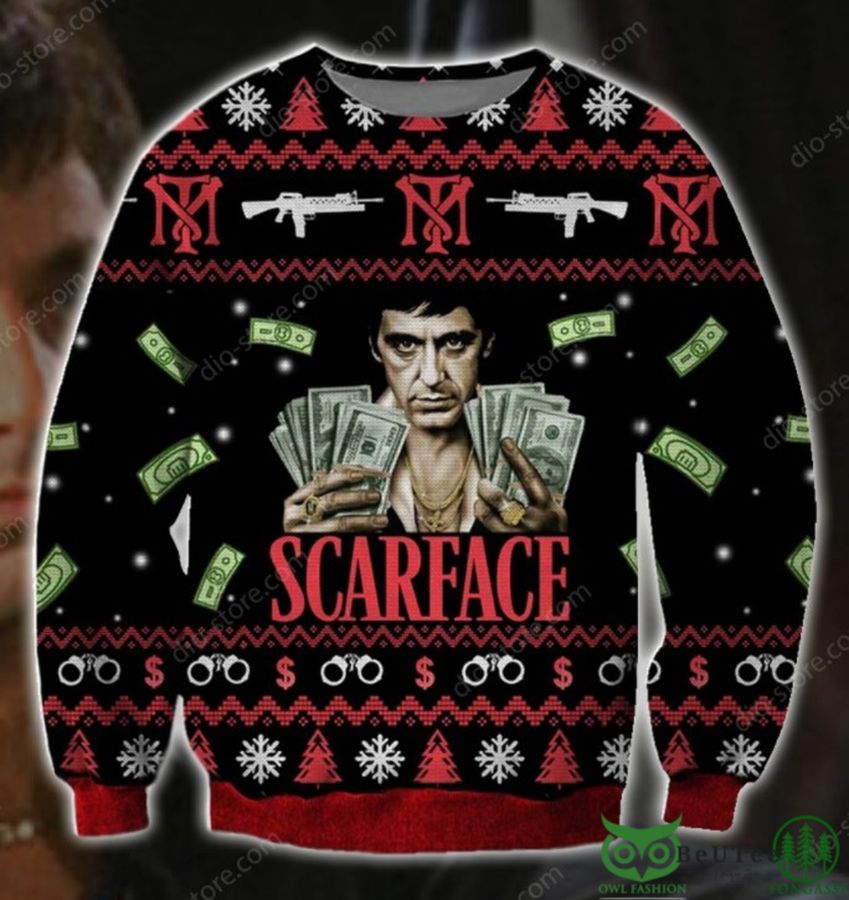 28 Scarface Pattern 3D Christmas Ugly Sweater
