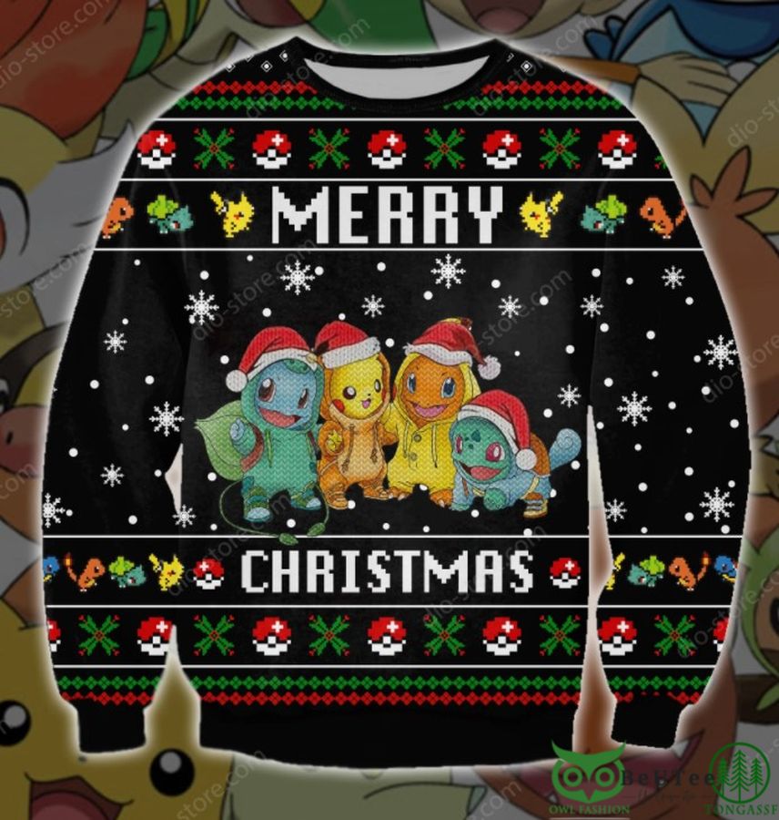 Pokemon Pattern 3D Christmas Ugly Sweater