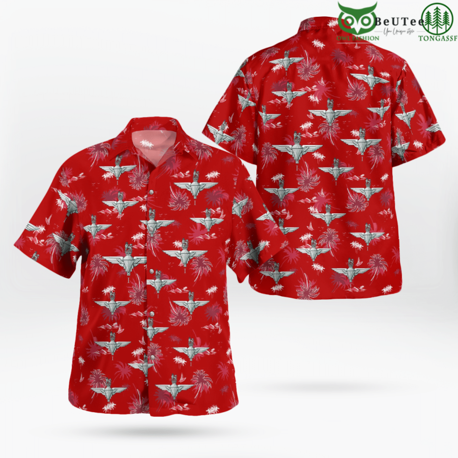 British Army Red Battalion Parachute Regiment PARA Hawaiian Shirt